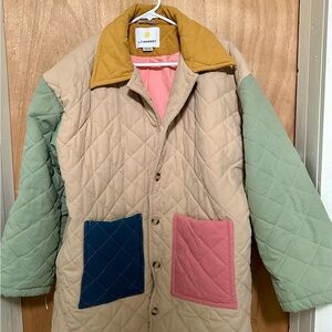 Stylish Colorblock Quilted Women's Puffer Coat
